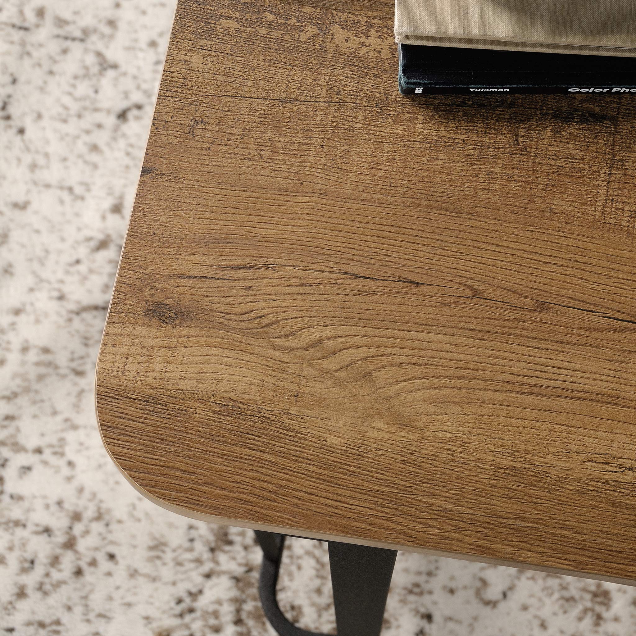 Station House L-Desk, L: 59.76" x W: 57.17" x H: 29.69", Etched Oak Finish