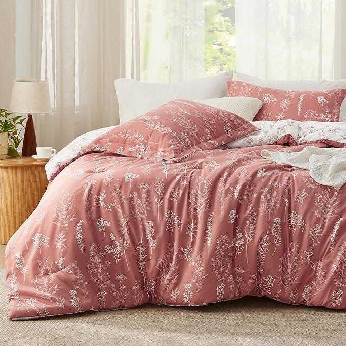 Queen Comforter Set - Sage Green Comforter, Cute Floral Bedding Comforter Sets,