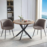 5 Pieces 37-Inch Round Dining Table and Upholstered Chairs for Four Person,