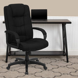 Jessica High Back Black Fabric Executive Swivel Office Chair with Arms