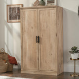 Aspen Post Storage Cabinet, L: 34.88" x W: 19.45" x H: 59.76", Prime Oak Finish