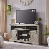 Farmhouse TV Stand for 65+ Inch TV, 33" Tall Highboy Entertainment Center