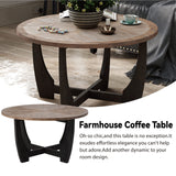 Rustic Farmhouse Coffee Table with Crisscross Base,