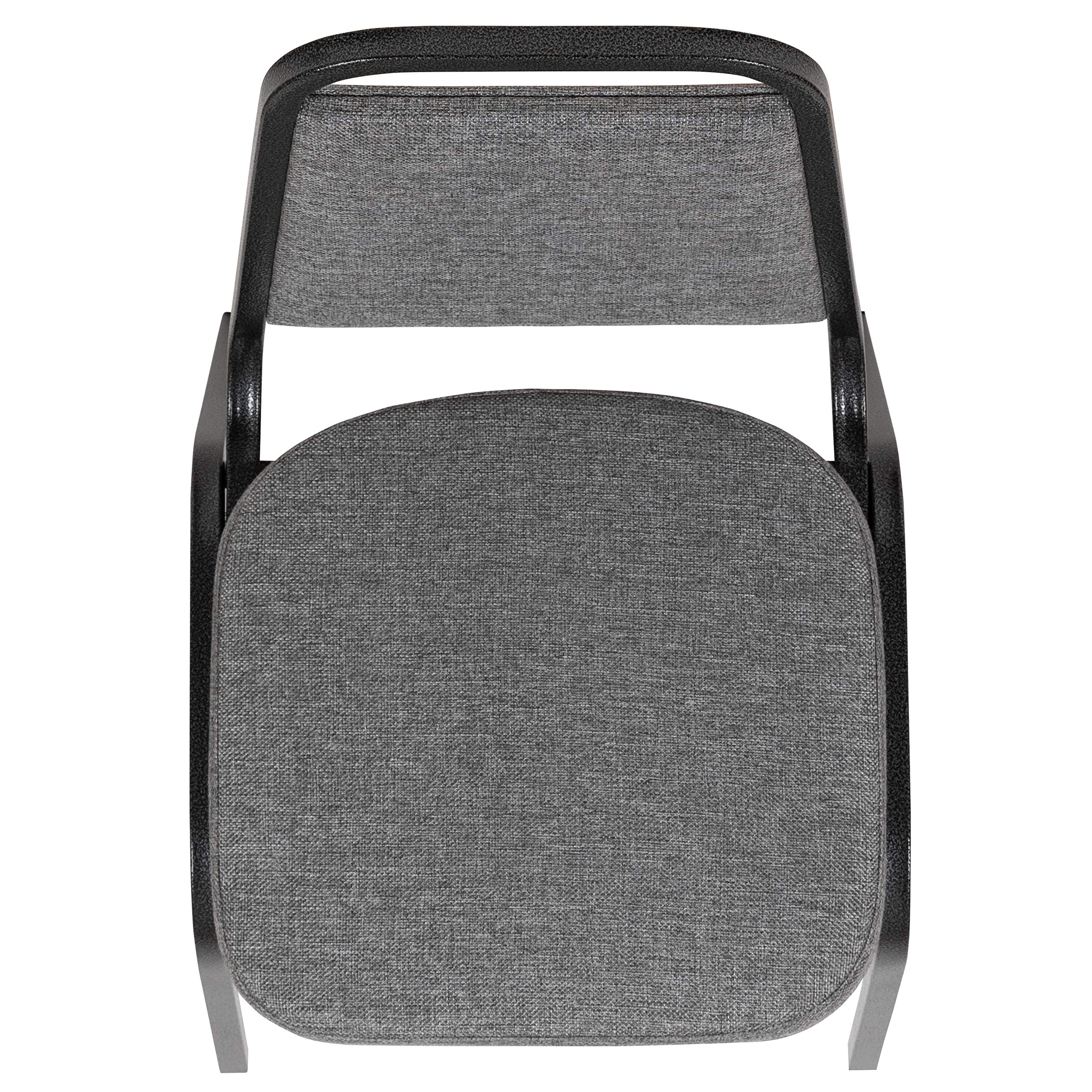 Trapezoidal Back Banquet Stack Chair, 2.5" Seat - Gray Fabric/Silver Vein Frame