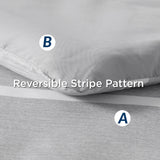 Bedsure Twin Comforter Set 5 Pieces, Gray White Striped Twin Bedding Sets All Season Bed Set, Twin Bed in a Bag with Comforter, Sheets, Pillowcase & Sham