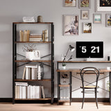 Bookshelves and Bookcases, 31.5in Wide Shelf 5-Tier Ladder Shelf 110lbs/shelf Vintage Industrial Style