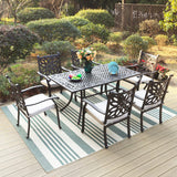 6-Person Rectangular Cast Aluminium Outdoor Dining Table