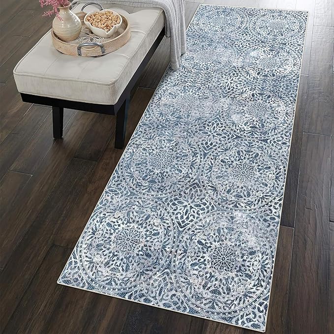 6x9 Area Rugs, Stain Resistant Washable Rug for Living Room, Vintage Inspired Rug