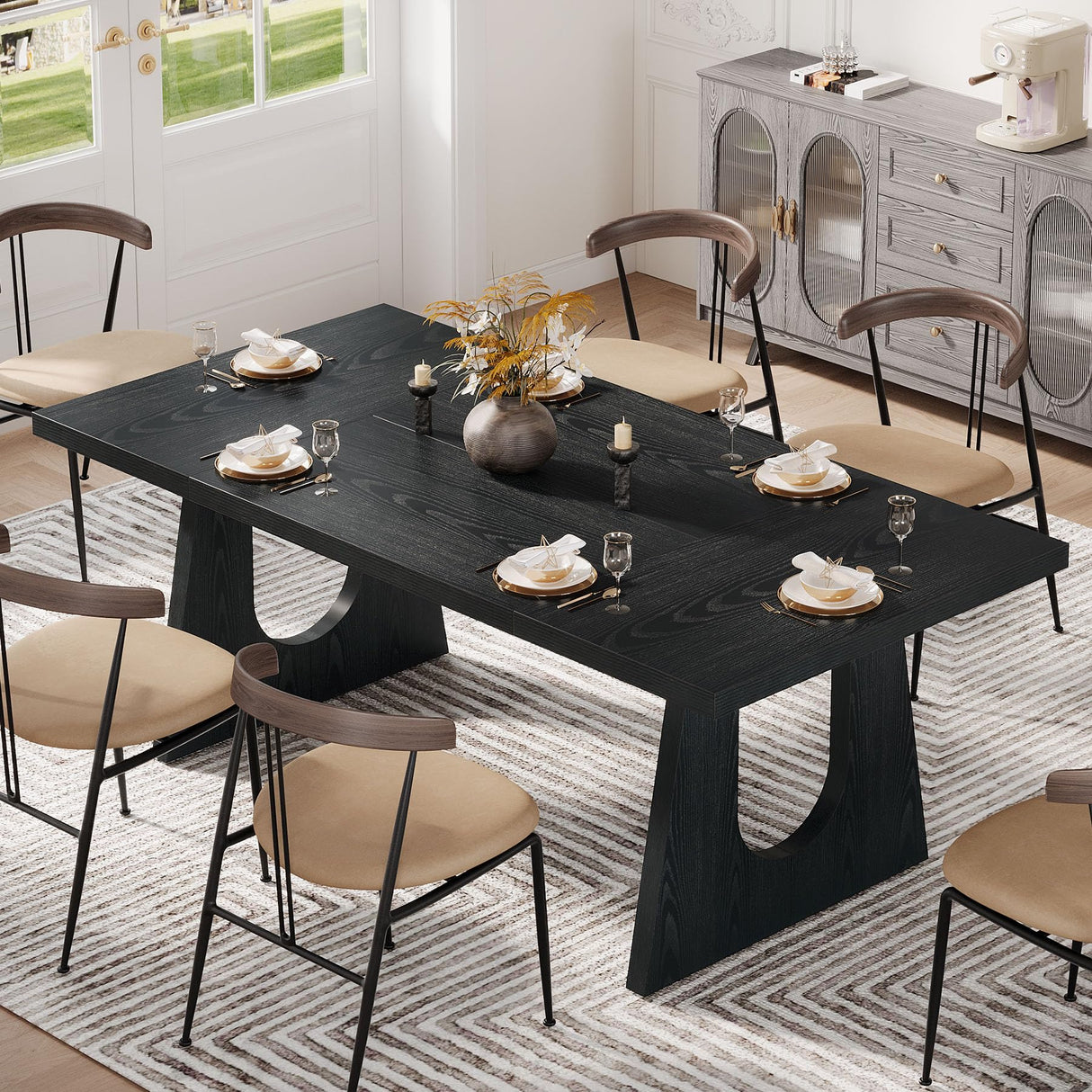 70.9-Inch Dining Table for 6-8 People - Modern Rectangular Kitchen Table
