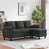 79" Convertible Sectional Sofa, Small L Shaped 3 Seat Couch with Reversible Chaise