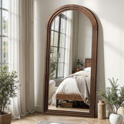 Arched Full Length Mirror with Solid Wood Frame 55x24