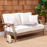 Outdoor Couture Collection Martinique Light Grey/Beige Solid Wood Patio Loveseat