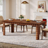 Dining Table for 6-8, 70.87-Inch Farmhouse Kitchen Table, Large Wood Dining Room