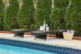 Outdoor Kantana 2 Piece Patio Wicker Chaise Lounge Set, Brown