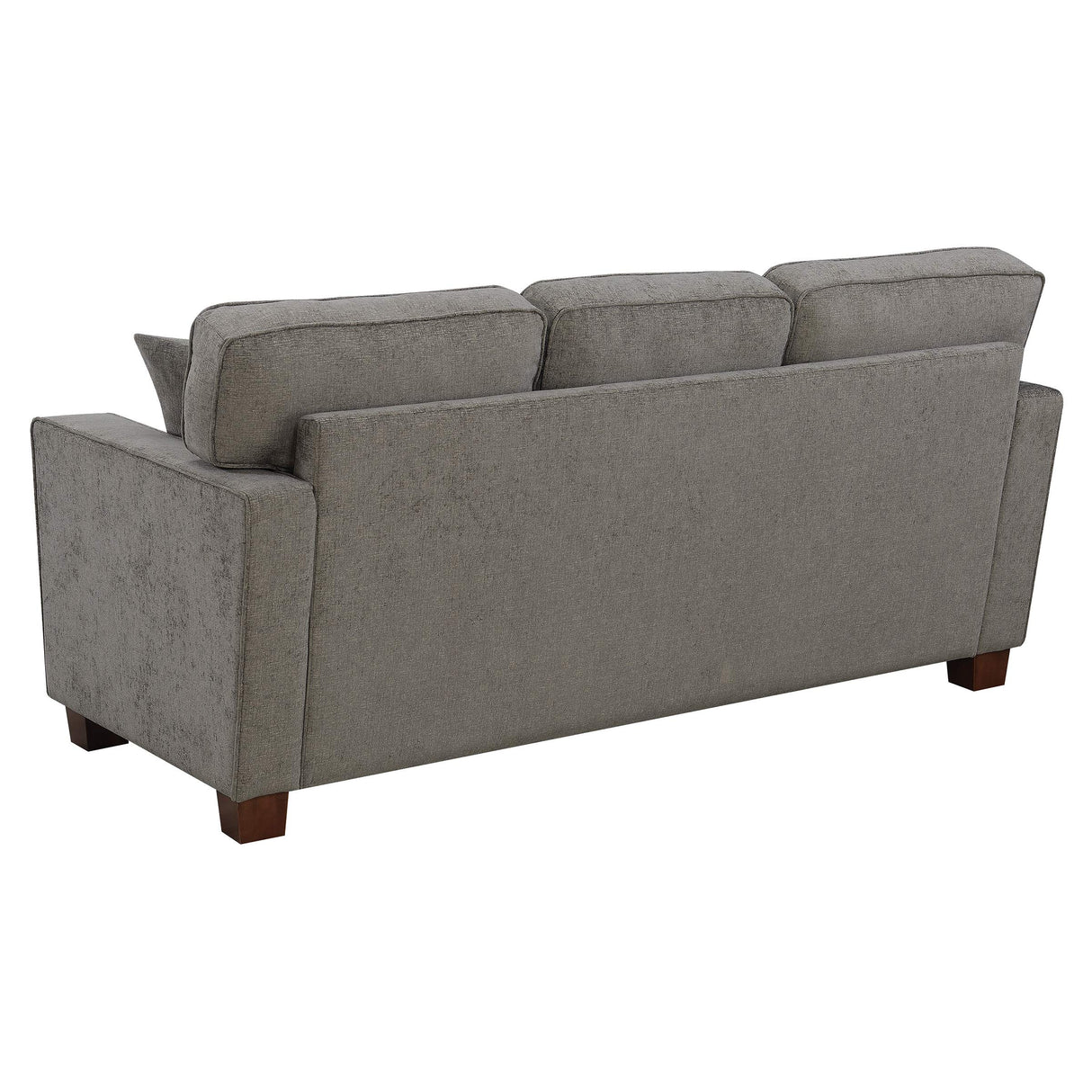 Russell 3 Seater Sofa with 2 Pillows and Coffee Finished Legs, Taupe