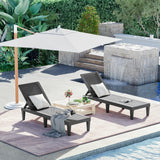 Outdoor Chaise Lounge Chairs Set of 2 with Adjustable Backrest