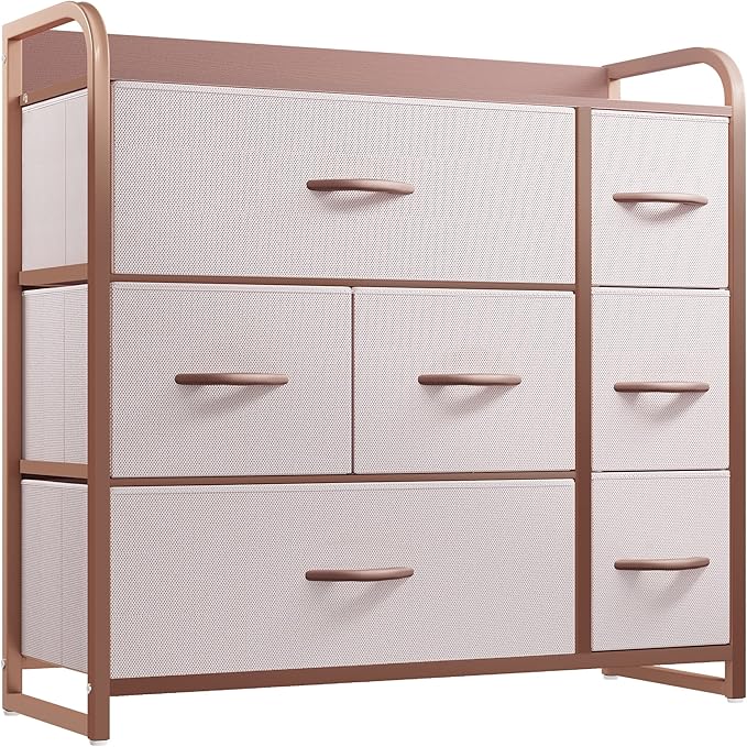 Dresser with 7 Drawers - Fabric Storage Tower, Organizer Unit for Bedroom, Living Room,