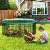 YITAHOME 8 Panel Foldable Chicken Coop with UV-Proof Oxford Cloth, Metal Chicken Tractor Cage Duck Rabbit Cat Crate, Outdoor Walk-in Poultry Cage