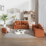 Modular Sectional Sofa, 75 Inch Loveseat Couches with Movable Storage Ottoman