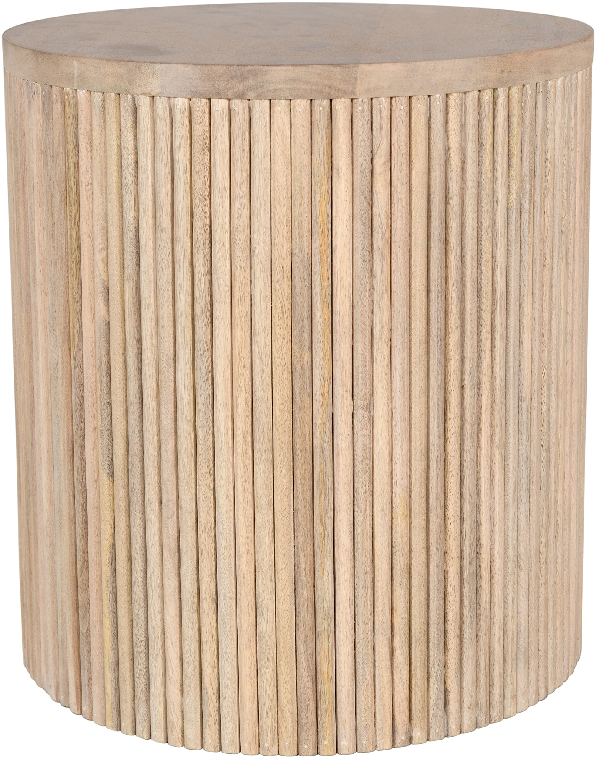 Modern | Contemporary Round White Oak Finish End Table,