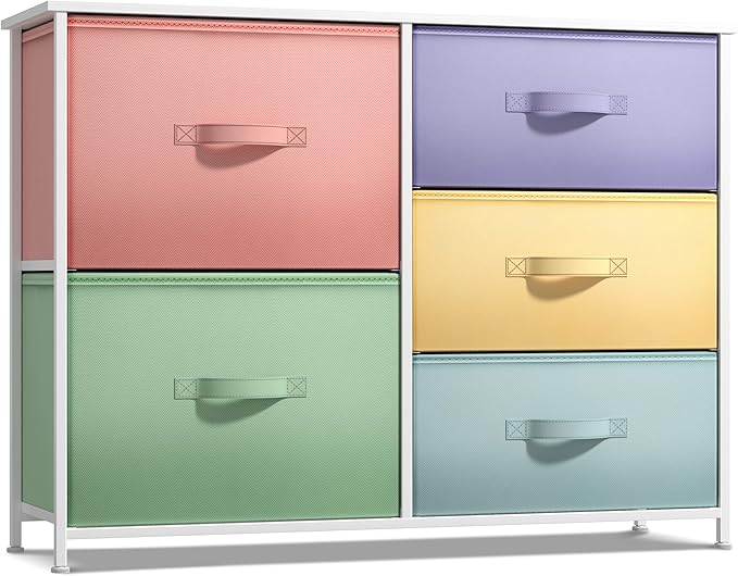 Kids Dresser with 5 Drawers - Storage Chest Organizer Unit
