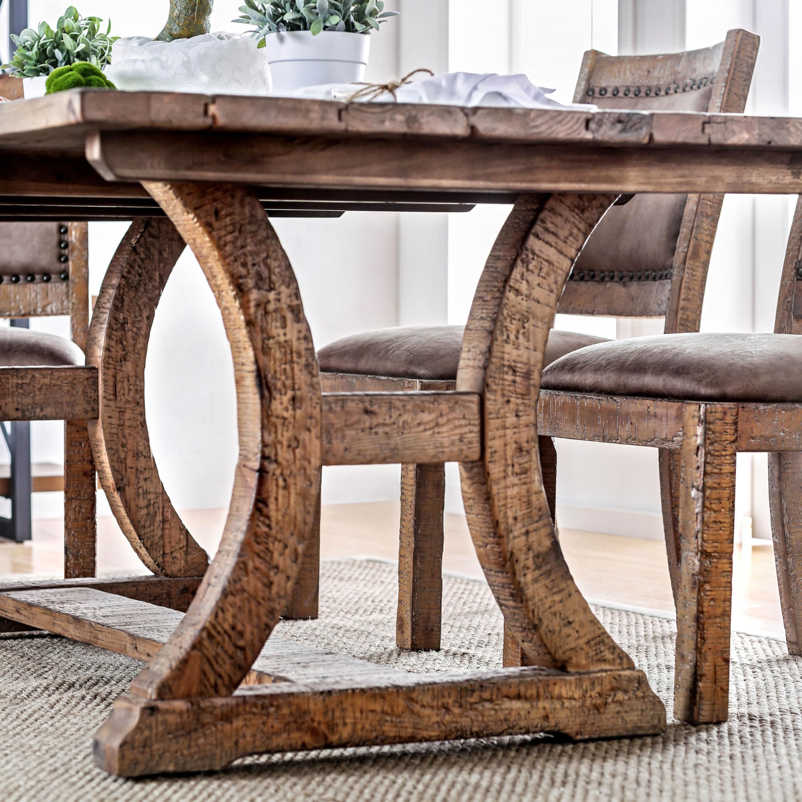 HOMES: Inside + Out Burton Industrial Rustic Pine Dining Table