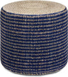 Larissa Round Pouf, Footstool, Upholstered in Natural Hand Braided Jute