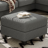 Upholstered Storage Ottoman with Coffee Table Top