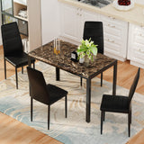 Kitchen Table and Chairs Set, Faux Marble Dining TableSet for 4,Modern DinnerTable