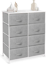 3-Drawer Fabric Dresser Storage Tower, Light Grey | Closet Organizer Unit | Bedroom