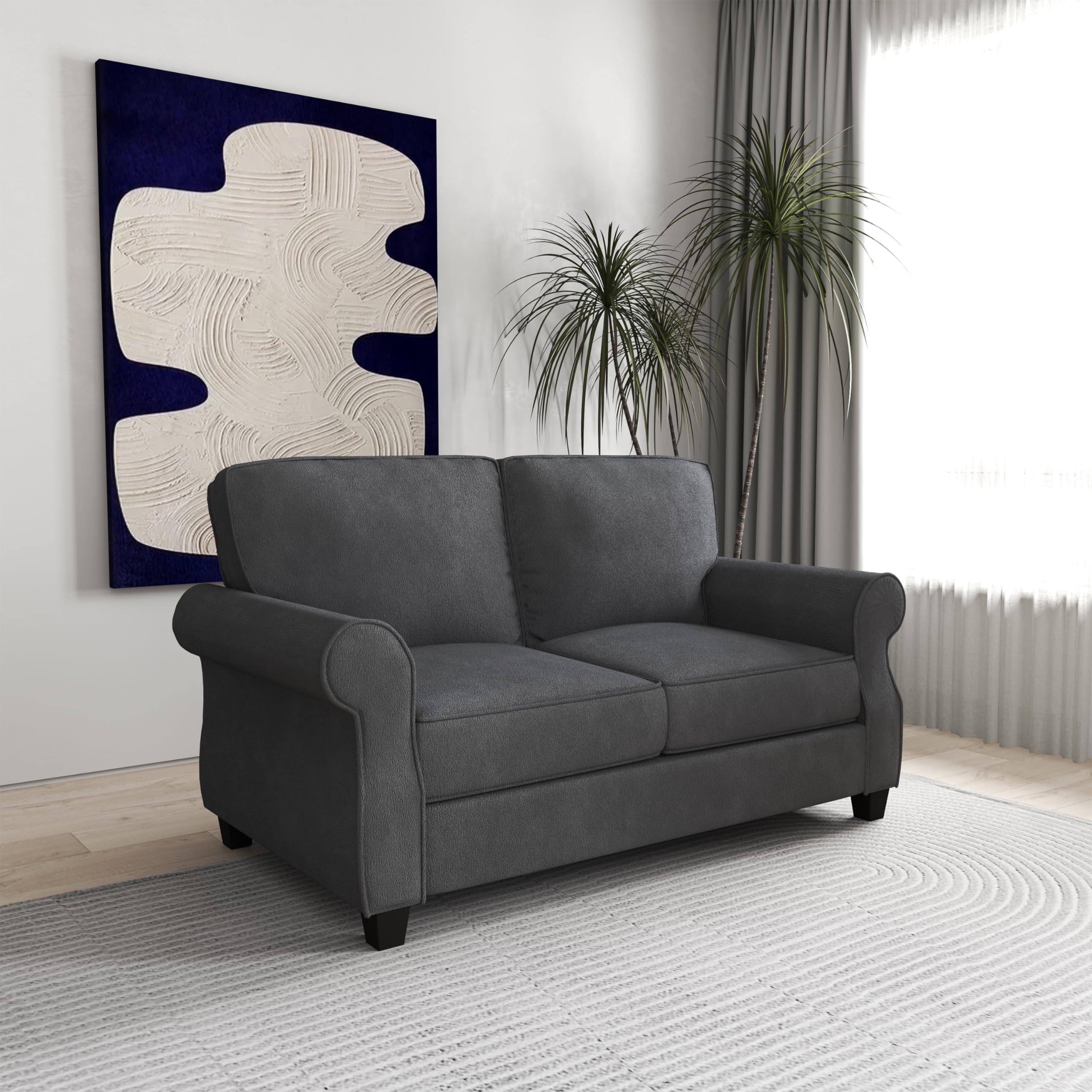 56” Loveseat Sofa, Small Velvet Love Seat Couch