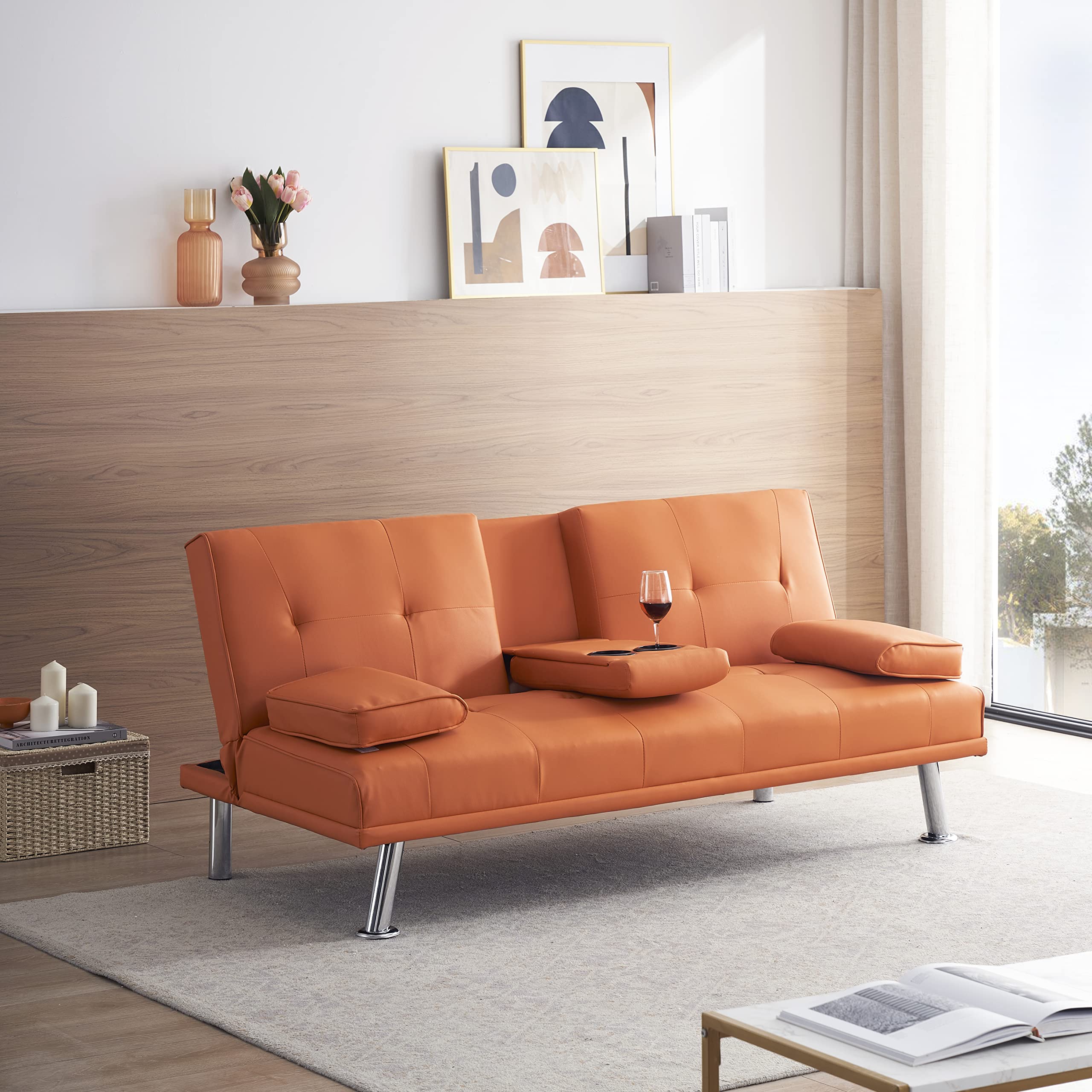 Rose-SF-00540-DX Sofas, 67" W x 31" D x 33" H, Orange