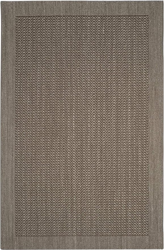 Palm Beach Collection Area Rug - 8' x 11', Silver, Sisal & Jute Design, Ideal for High Traffic