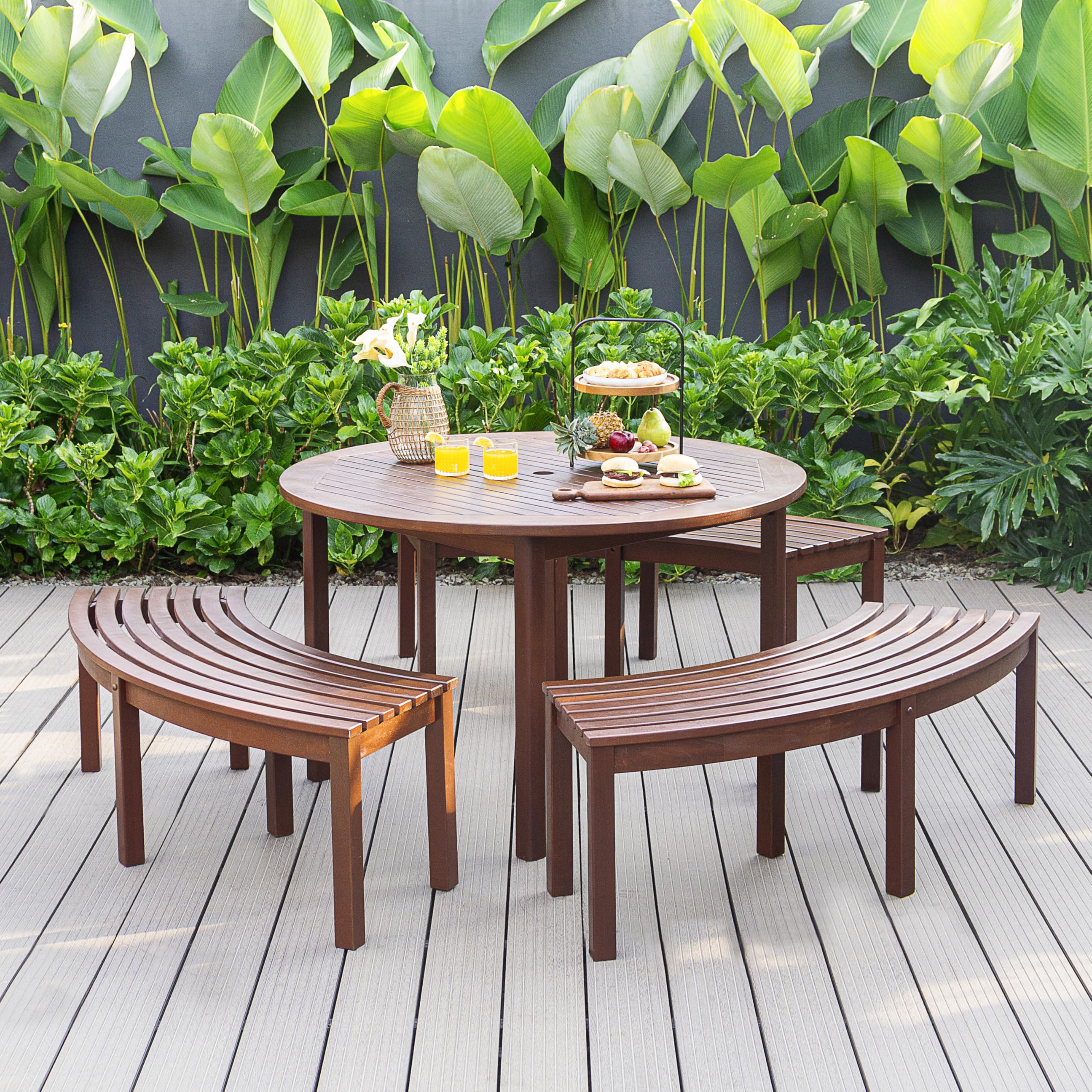 Wood Outdoor Patio Garden Backless Bench,