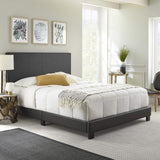 Florence Upholstered Platform Bed Frame Mattress Foundation with Faux Leather