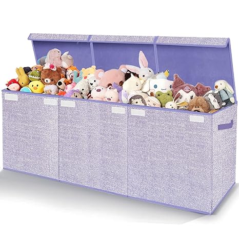 Extra Large Toy Box for Girls Boys - Collapsible Toy Chest Boxes Organizers and Storage for Nursery