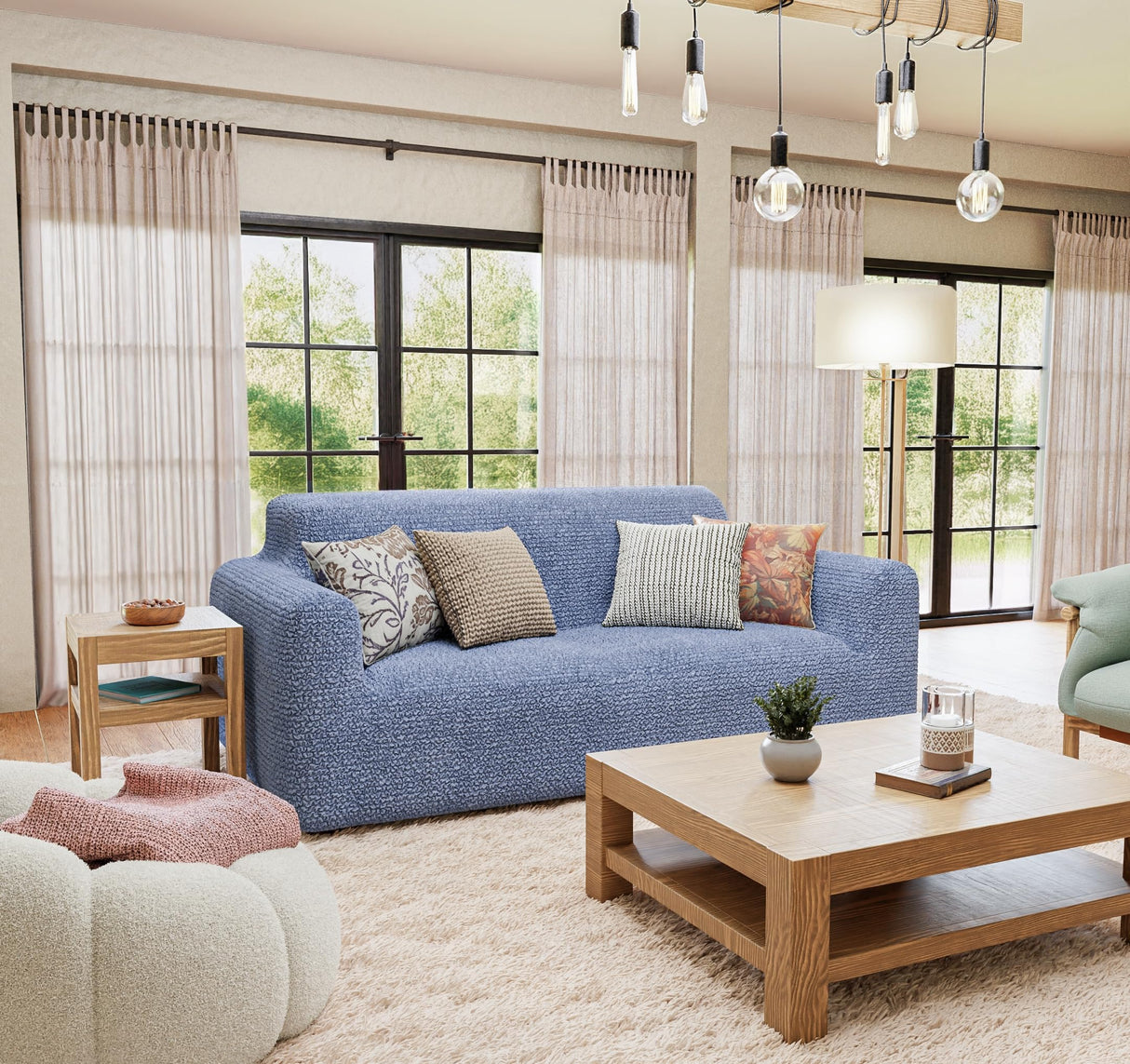 Slipcover - Oversized Chair Cover - Stretch Couch Cover - Cushion Love Seat