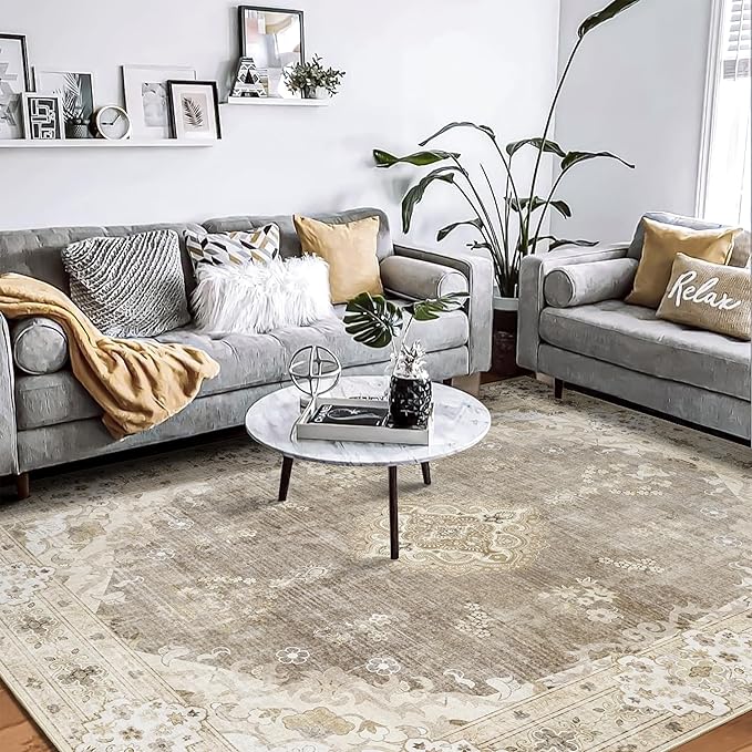5'x7' Area Rugs Green Machine Washable Rugs Living Room Rugs Boho Area Rug