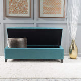 Mission Fabric Storage Ottoman, Dark Teal Dimensions: 19.25”D x 50.75”W x 16.25”H