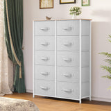 10 Drawers Dresser, Fabric Dresser for Living room, Tall Chest Organizer Unit