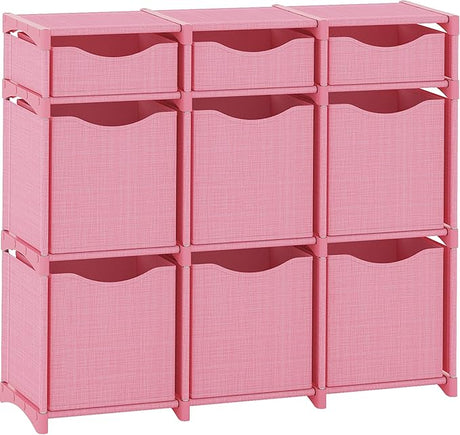 9 Cube Closet Organizers, Includes All Storage Cube Bins, Easy To Assemble Storage Unit With Drawers | Room Organizer For Clothes,