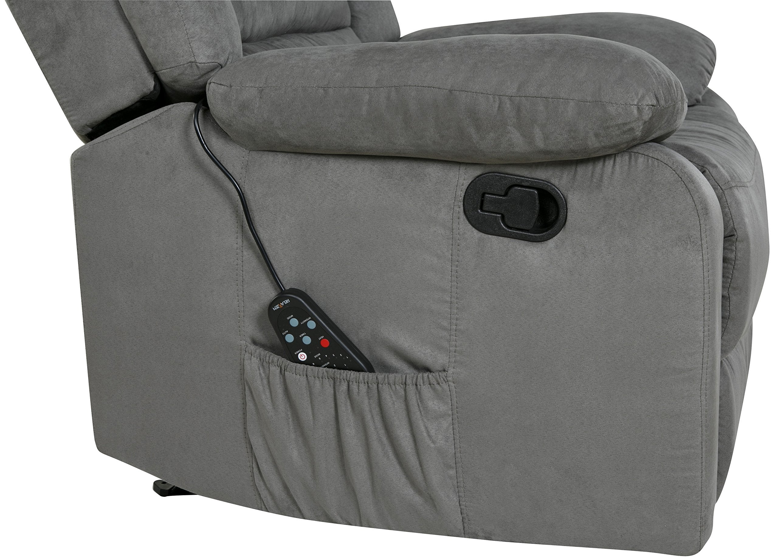 Relaxzen Massage Recliner Chair – Heat, USB, & Remote-Controlled Vibration