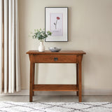 9057-RS Mission Console Entryway, Sofa Table, Made with Solid Wood,