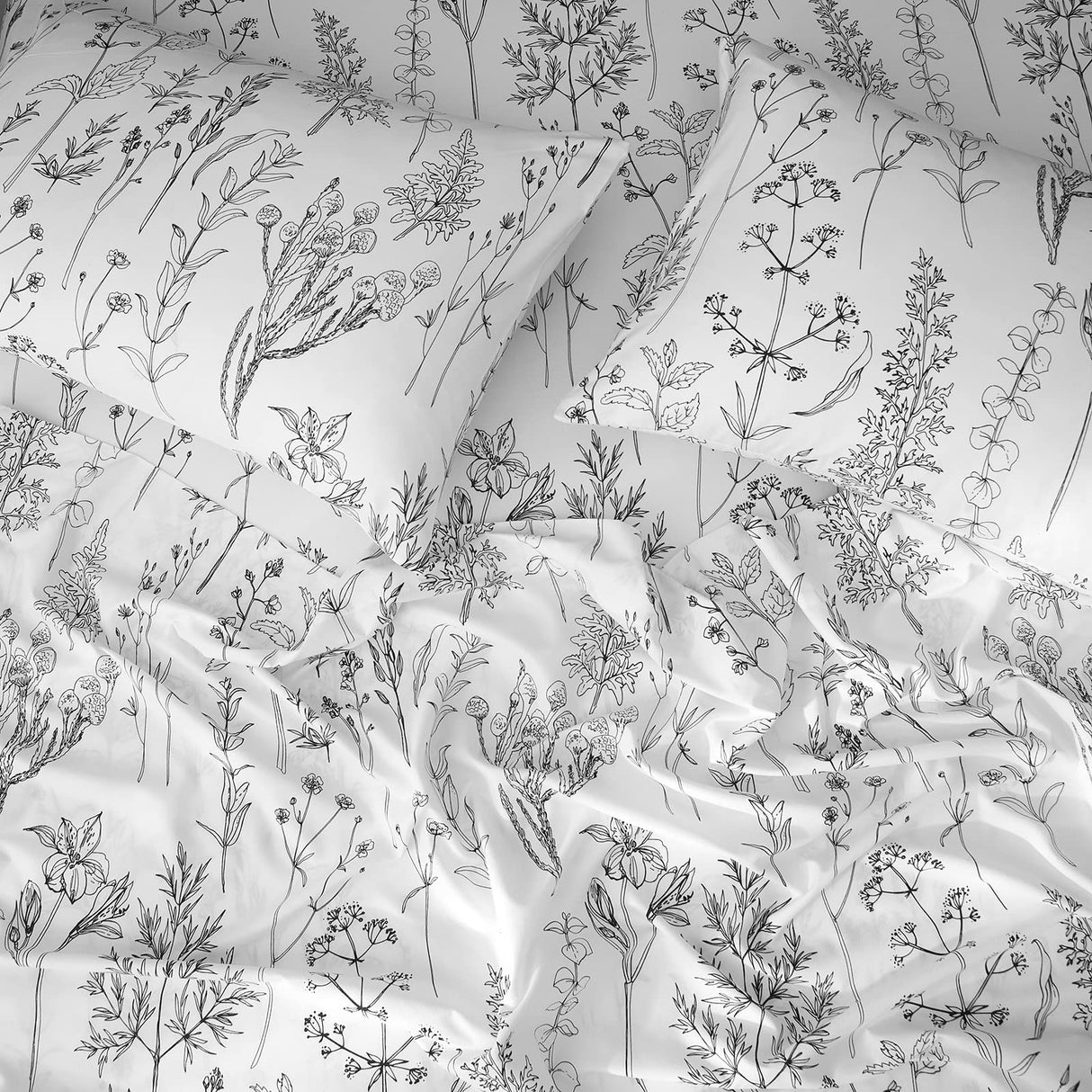 Floral Bed Sheets King Size, 18 inches Deep Pocket Sheets 1800 Thread Count,