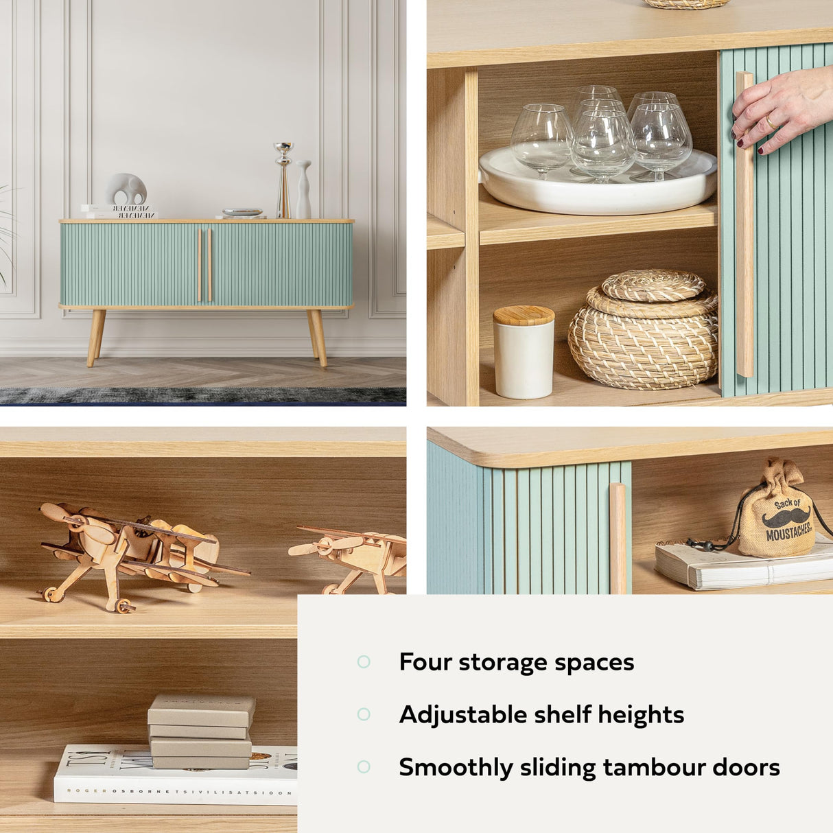 Accent Cabinet with Doors and Shelves - Decorative Storage Cabinet