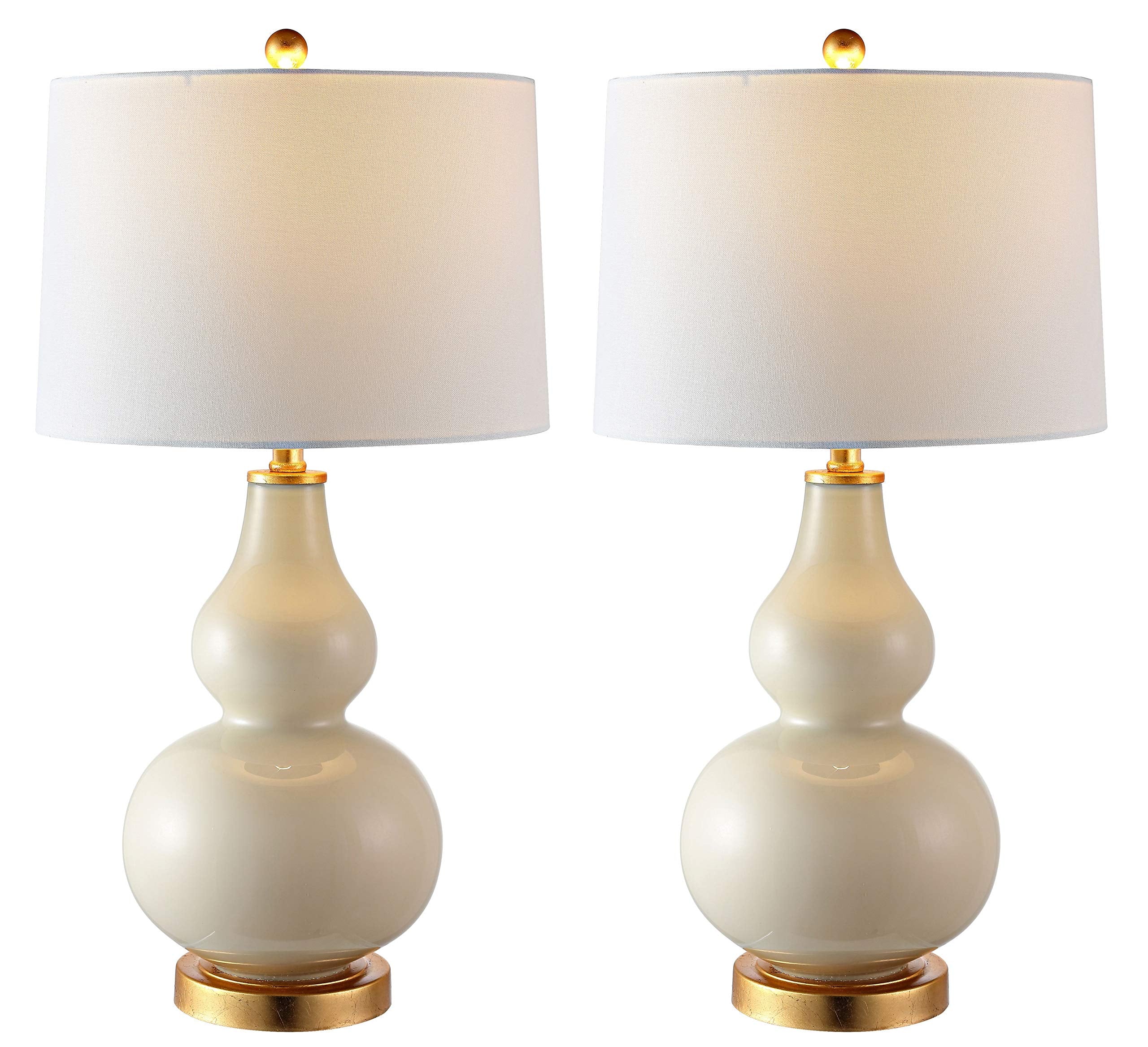 Lighting Collection Karlen Modern Contemporary Cream/ Gold Leaf Double Gourd
