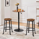 24 inch Bar Stools Set of 2 Counter Height Stools Industrial Tall Bar Chair Round Backless