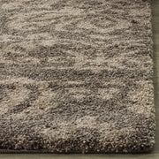 SAFAVIEH Florida Shag Collection Area Rug - 8'6" x 12', Smoke & Beige, Damask Design, Non-Shedding & Easy Care, 1.2-inch Thick Ideal for High Traffic Areas in Living Room, Bedroom (SG460-7913)