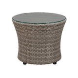 All-Weather Wicker 2-Person Outdoor Patio Conversation Set - Gray Resin Wicker