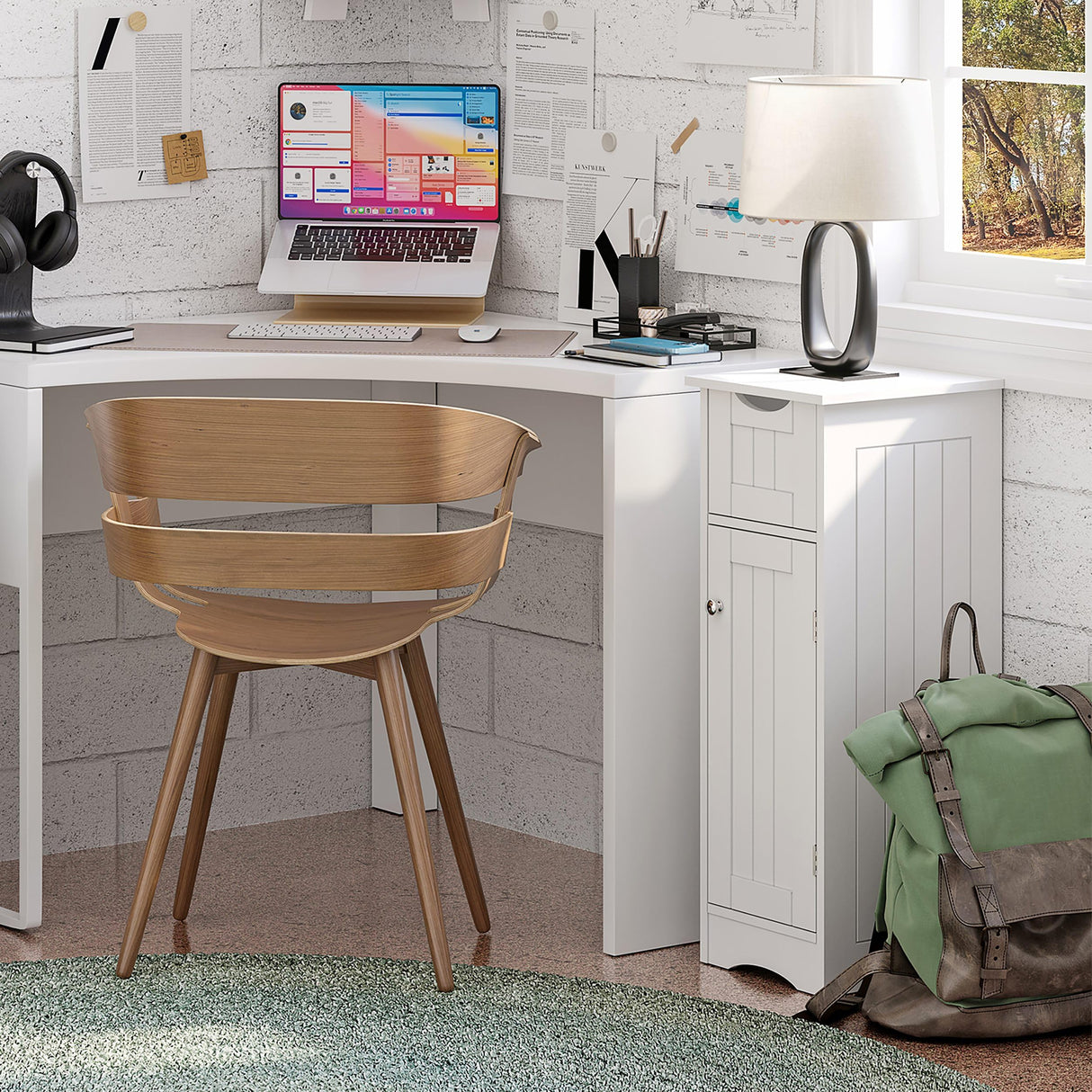 Slim, White Ashland Cabinet with Drawer